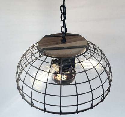 Industrial Wire Cage Pendant Light