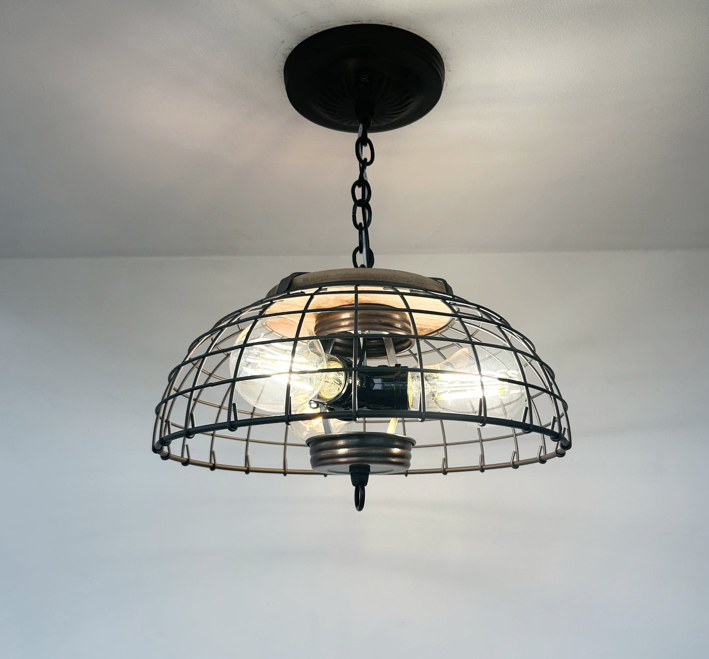 Industrial Wire Cage Pendant Light