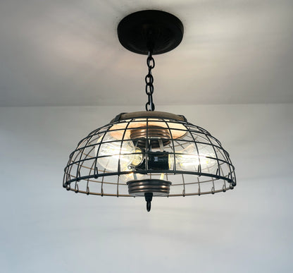 Industrial Wire Cage Pendant Light