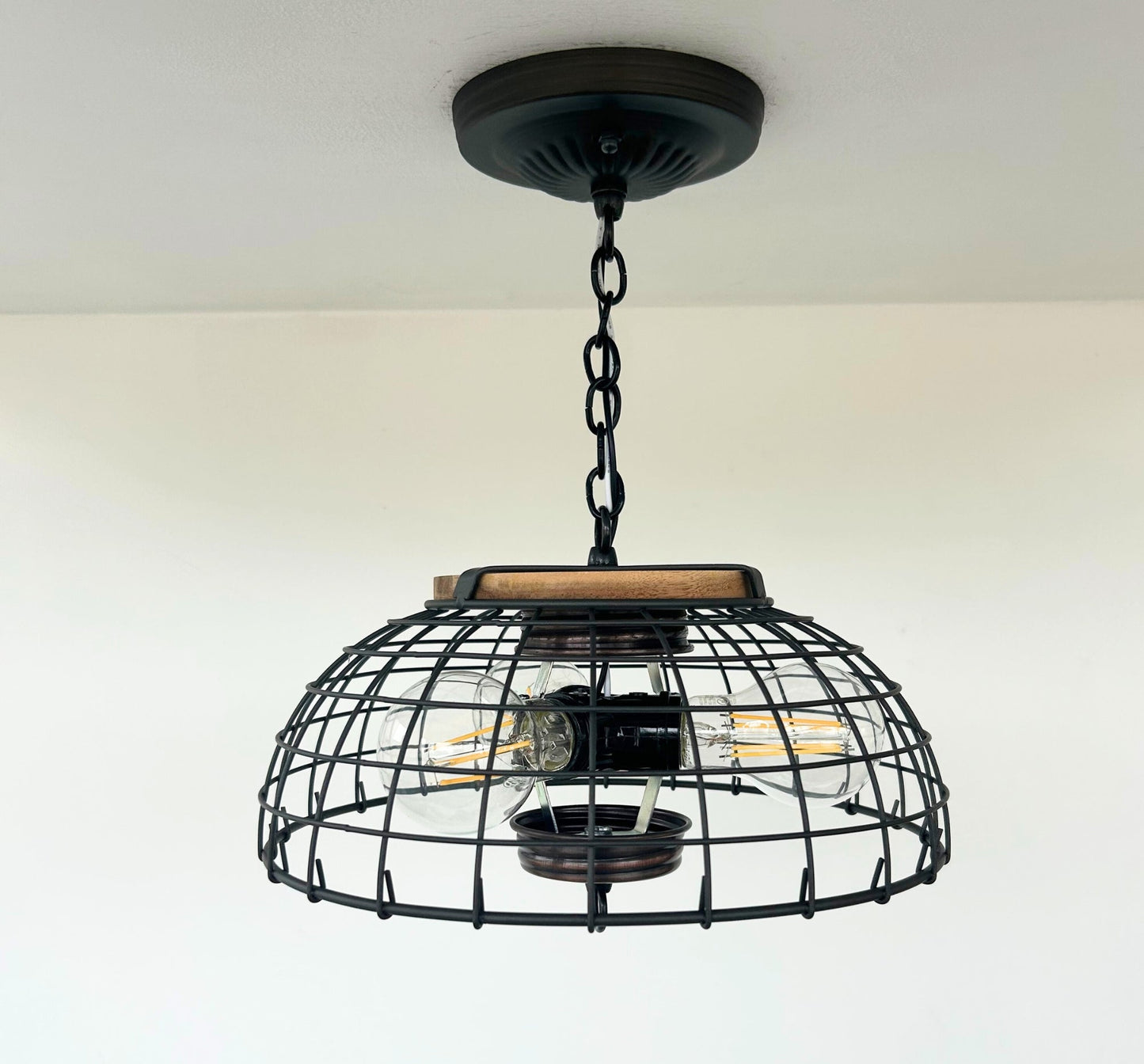 Industrial Wire Cage Pendant Light
