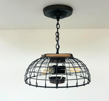 Industrial Wire Cage Pendant Light