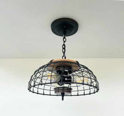 Industrial Wire Cage Pendant Light
