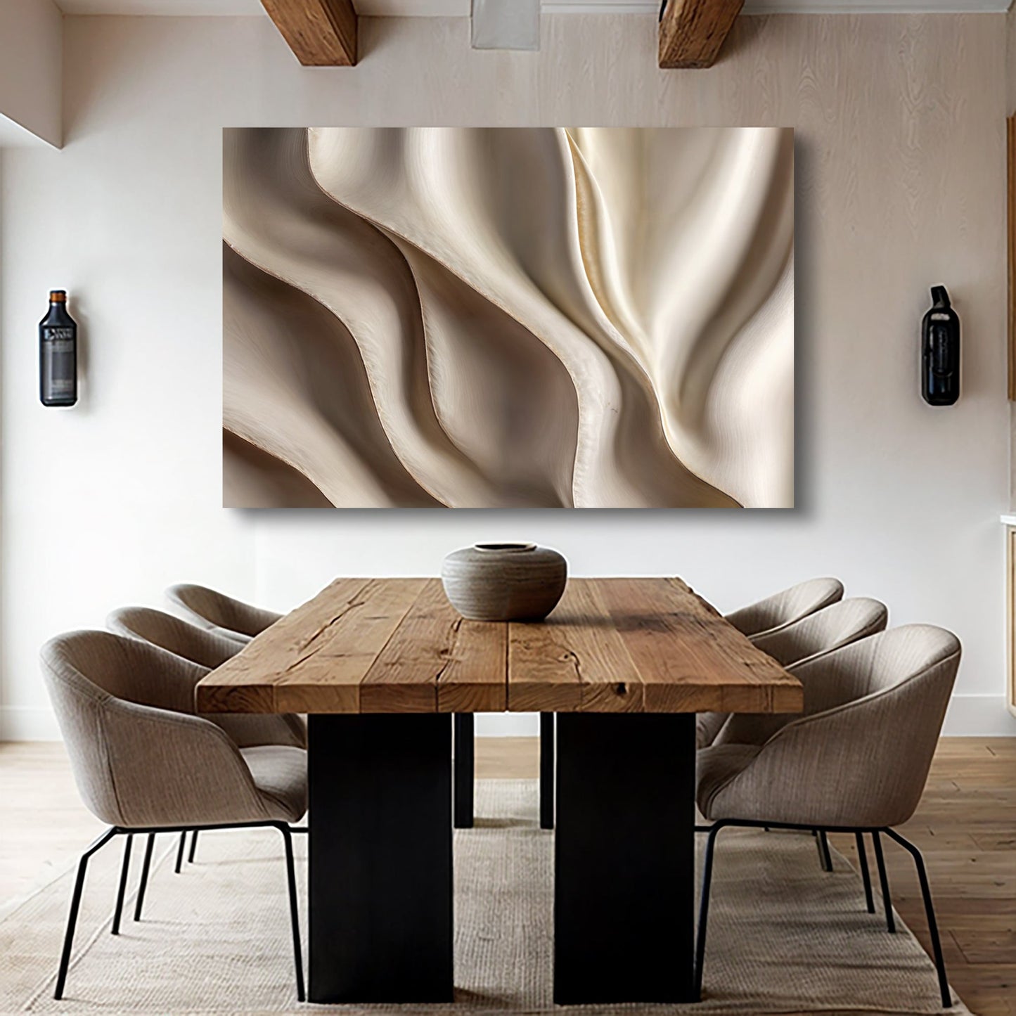 3D Abstract Waves Wall Art