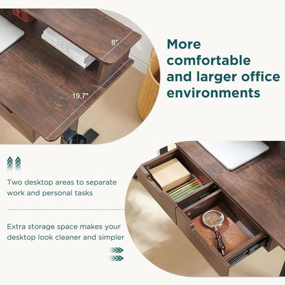 Electric Standing Desk, Dark Walnut