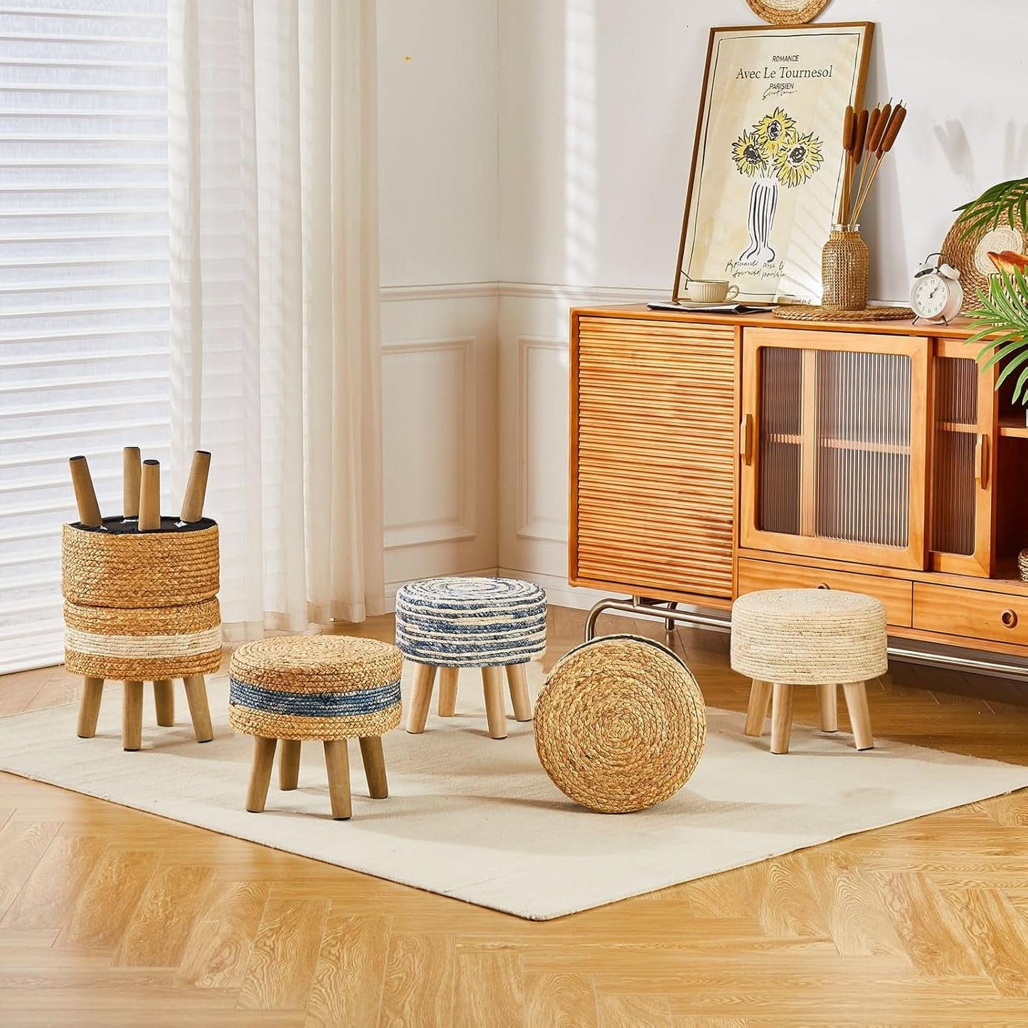 Seagrass Ottoman/Footstool