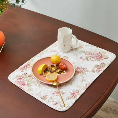 Quilted Cotton Dining Table Placemats 13” x 19”, set 4