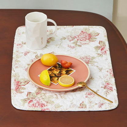 Quilted Cotton Dining Table Placemats 13” x 19”, set 4