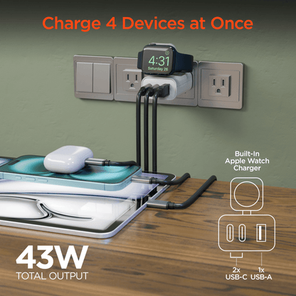 3-Port Fast Phone and Watch Wall Charger