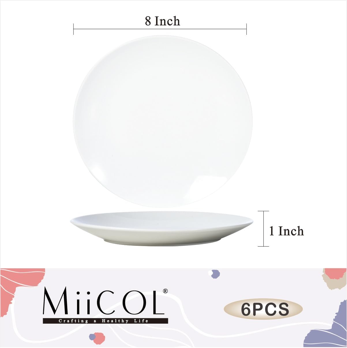 Ceramic Appetizer/Dessert/Salad Plates Set of 6