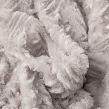 Lavender Grey Faux Fur Sherpa Throw Blanket