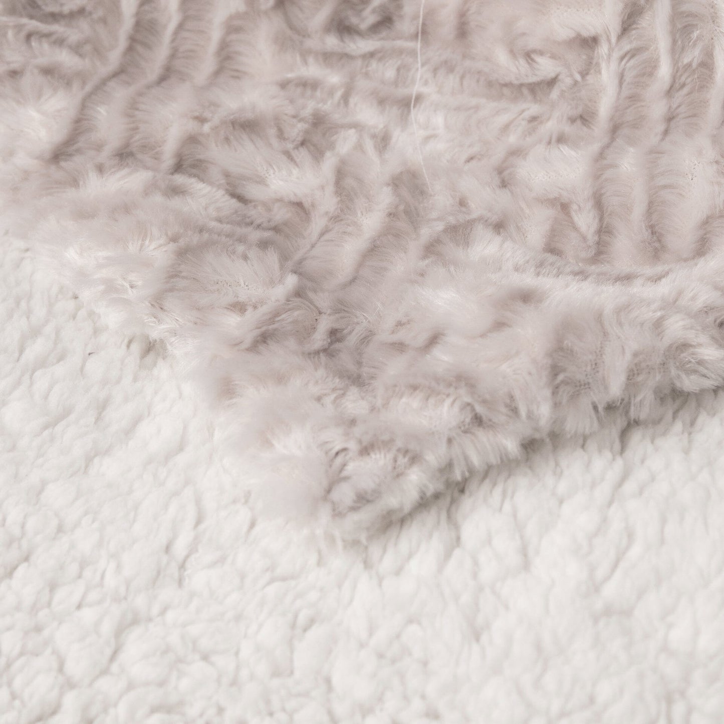 Lavender Grey Faux Fur Sherpa Throw Blanket