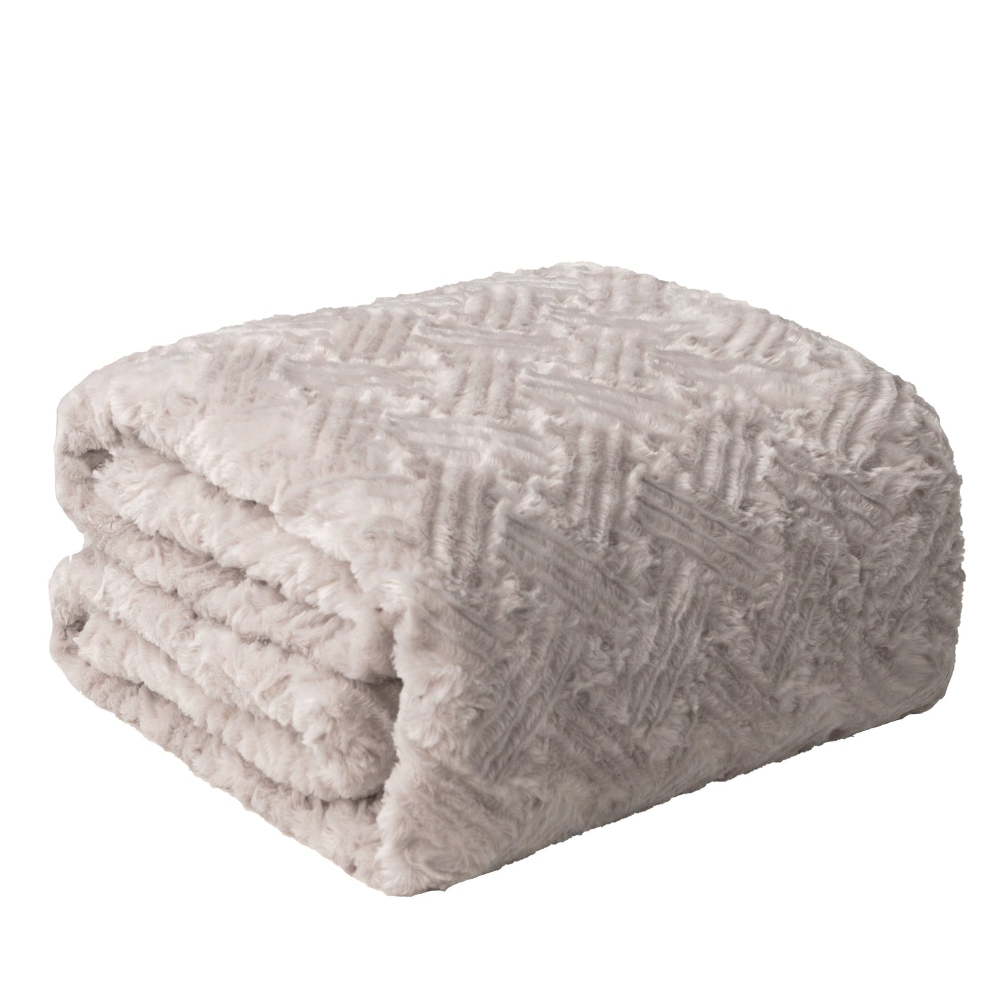 Lavender Grey Faux Fur Sherpa Throw Blanket