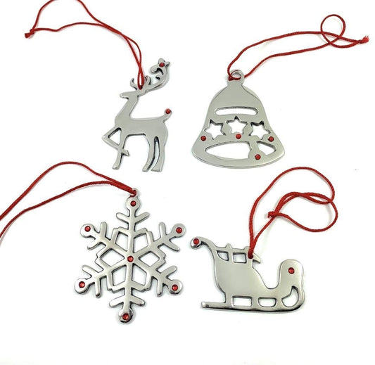 Handmade Christmas Ornaments, Set of 4