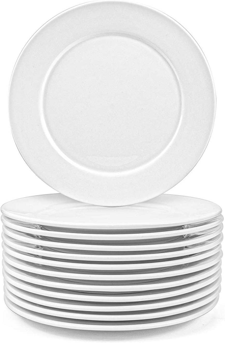 12 Pieces 8 Inch Round Porcelain Plates