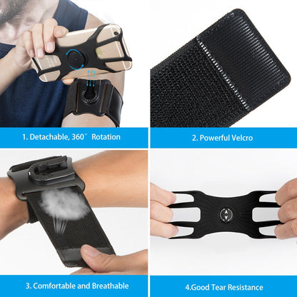 Detachable Swivel Arm Wrist Strap Phone Case