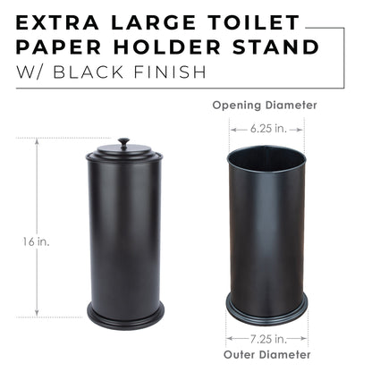Extra Large Toilet Paper Holder (Matte Black Finish)