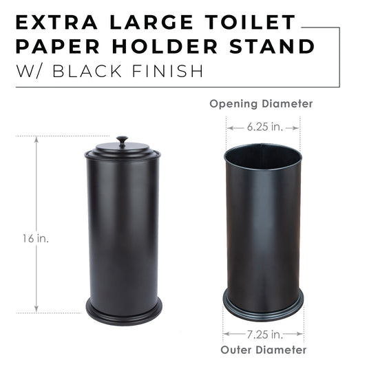 Extra Large Toilet Paper Holder (Matte Black Finish)