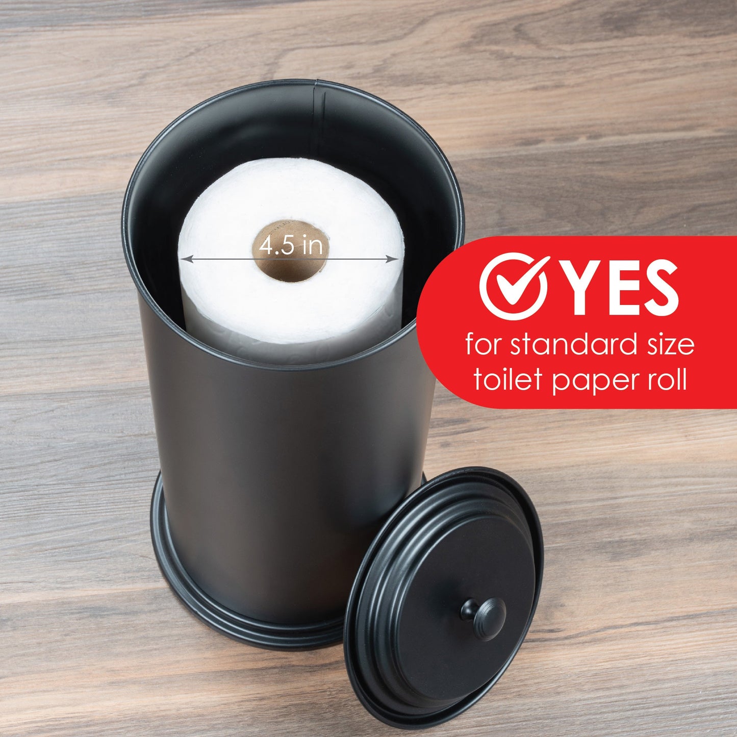 Extra Large Toilet Paper Holder (Matte Black Finish)