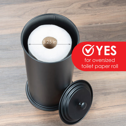 Extra Large Toilet Paper Holder (Matte Black Finish)