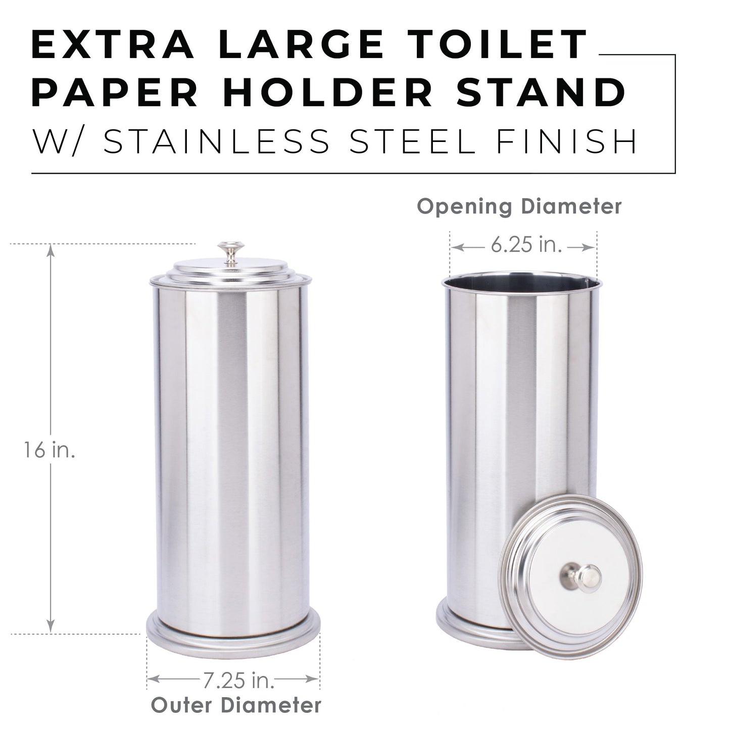 Extra Large Toilet Paper Holder  (Stainless Steel Finish)