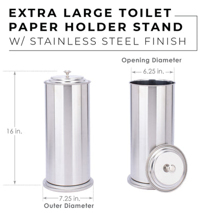 Extra Large Toilet Paper Holder  (Stainless Steel Finish)