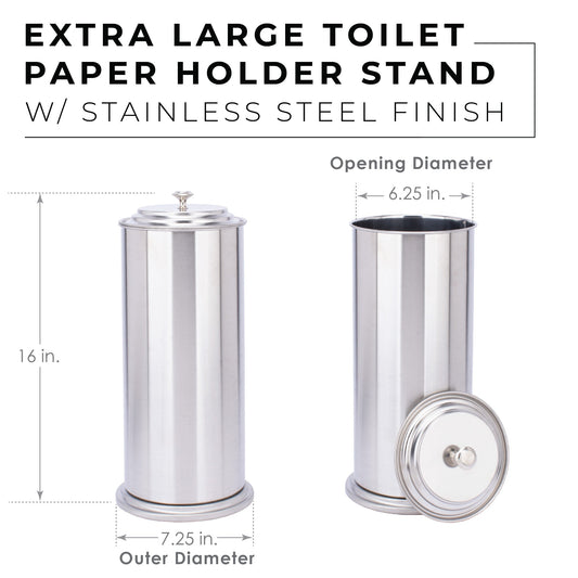 Extra Large Toilet Paper Holder  (Stainless Steel Finish)