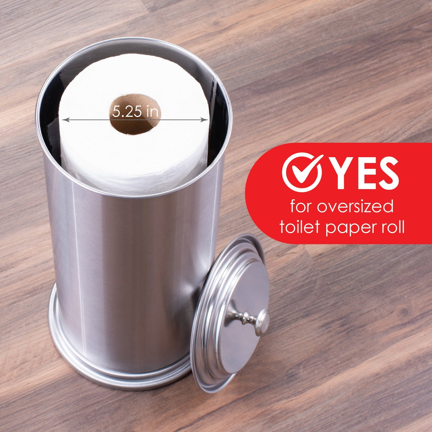 Extra Large Toilet Paper Holder  (Stainless Steel Finish)