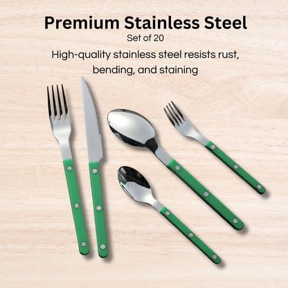 Green Cutlery Set of 20 pcs