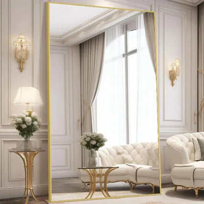 MELOMOIR Gold Full Length Mirror, Free Standing or Wall Mounted, Full Body Mirror for Bedroom, Living Room, Gym, Dorm