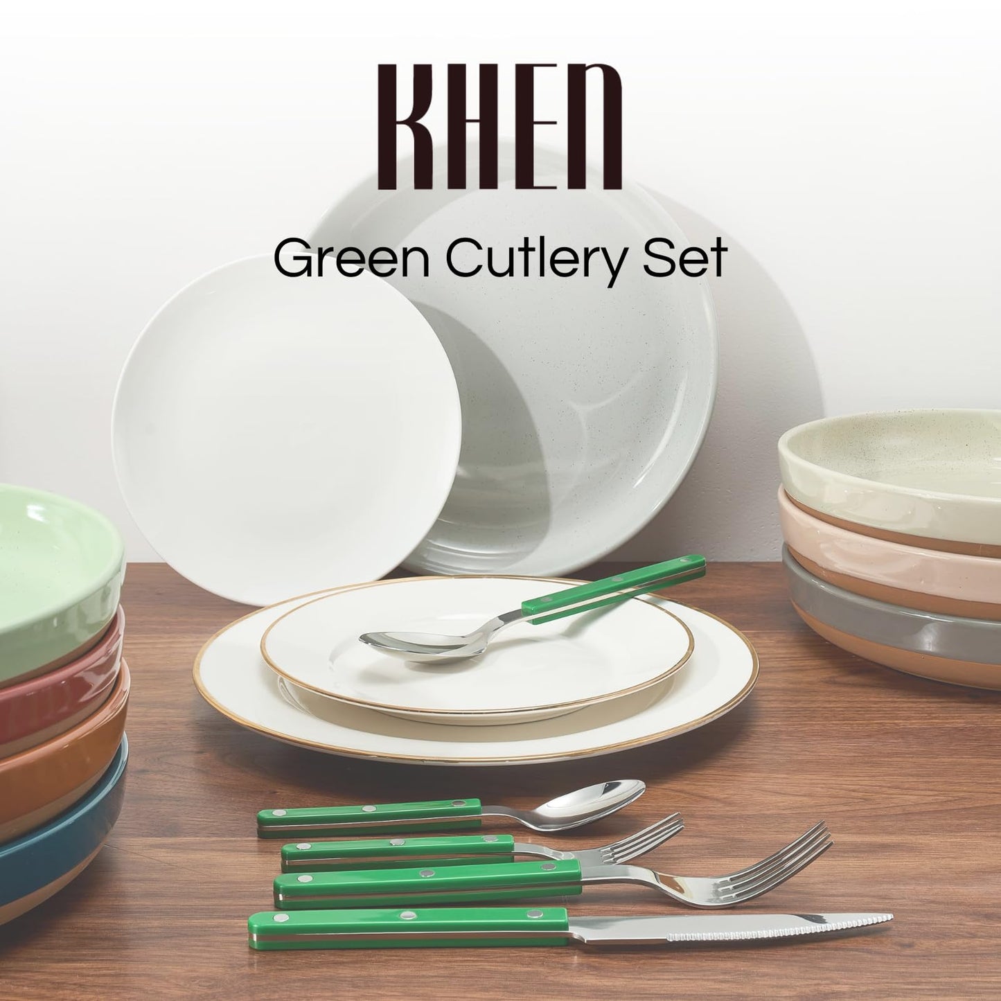 Green Cutlery Set of 20 pcs
