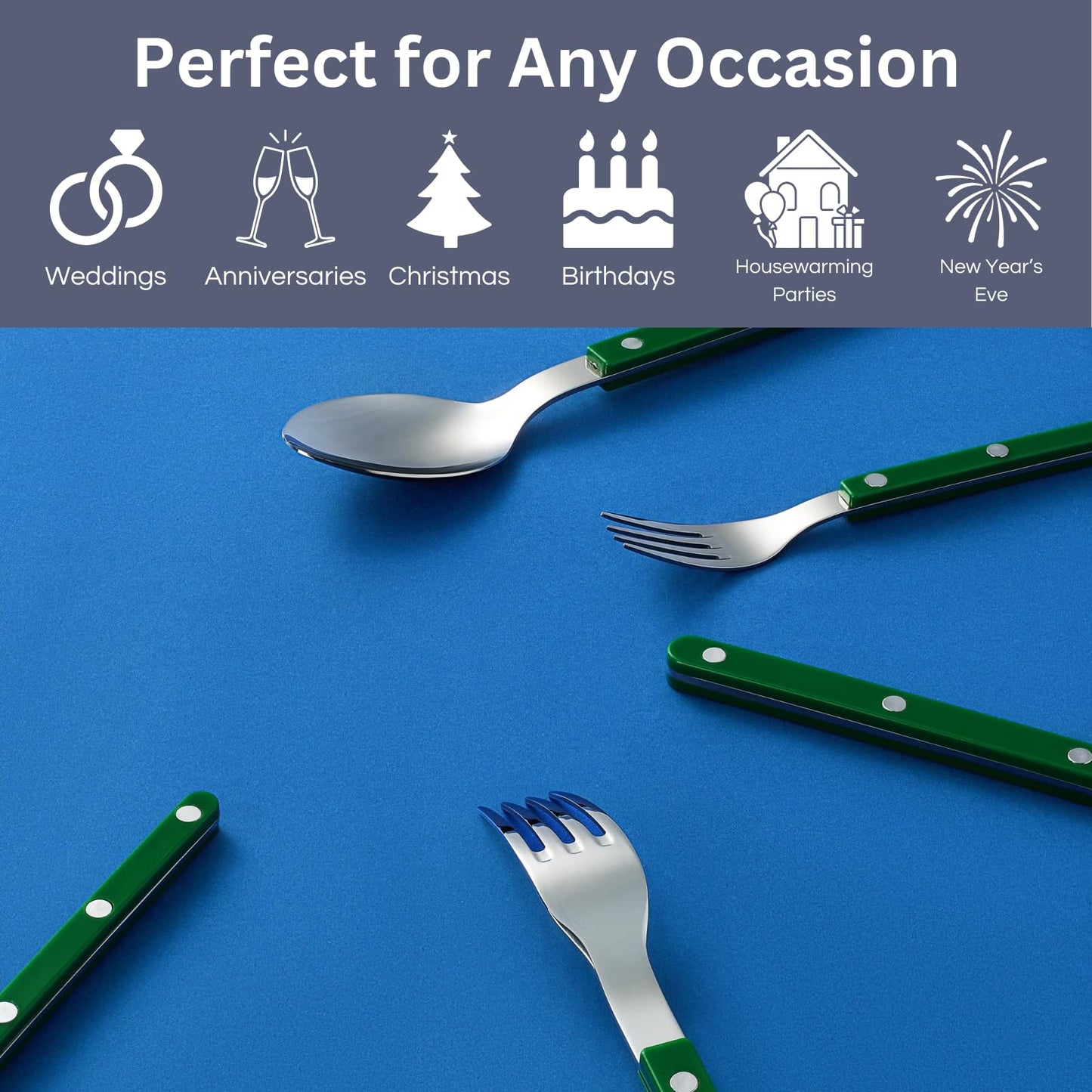 Green Cutlery Set of 20 pcs