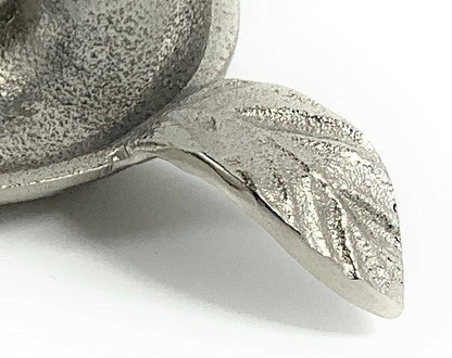 Silver Taper Candlestick Holder Dish, Set of 2