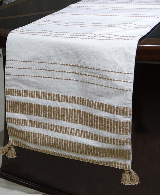 Woven Cotton Table Runner 16 x 90 inches