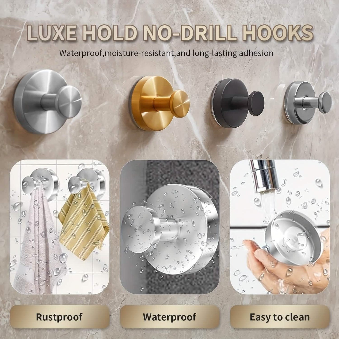 Suction Cup Hooks Brushed Stainless Steel