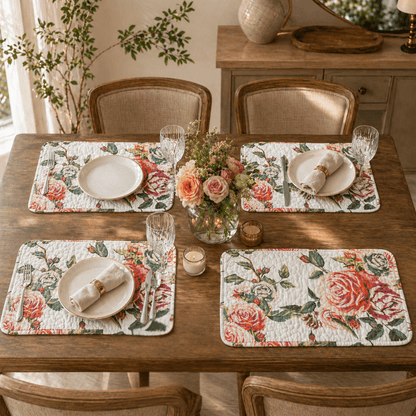 Quilted Dining Placemats 13” x 19”, set 4