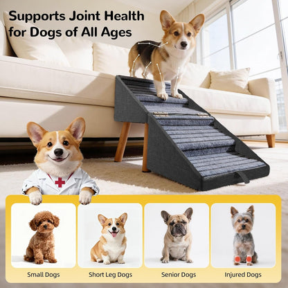 Dog Stairs for Couch 2 in 1 Foldable Pet Steps Non Slip