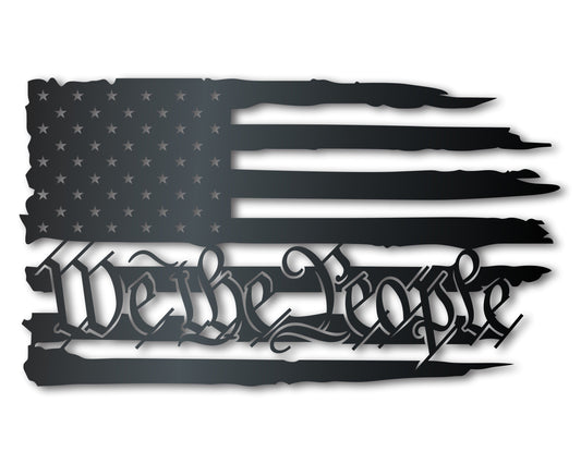Metal We the People USA Flag Wall Art
