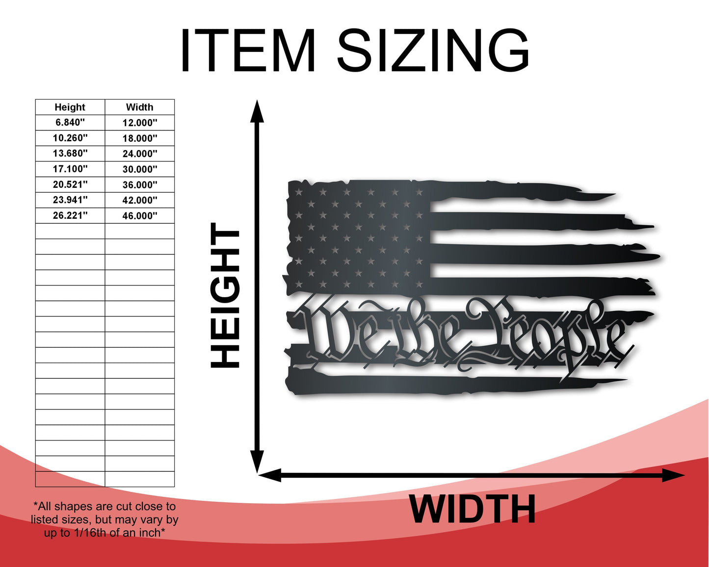 Metal We the People USA Flag Wall Art