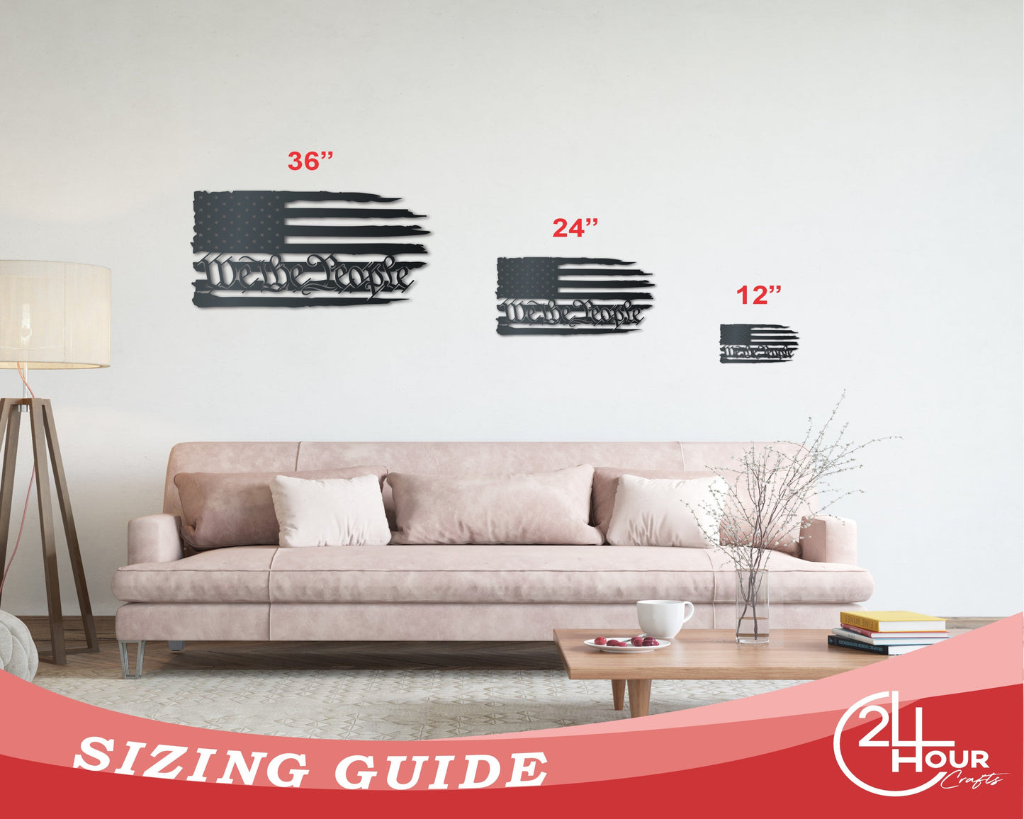 Metal We the People USA Flag Wall Art