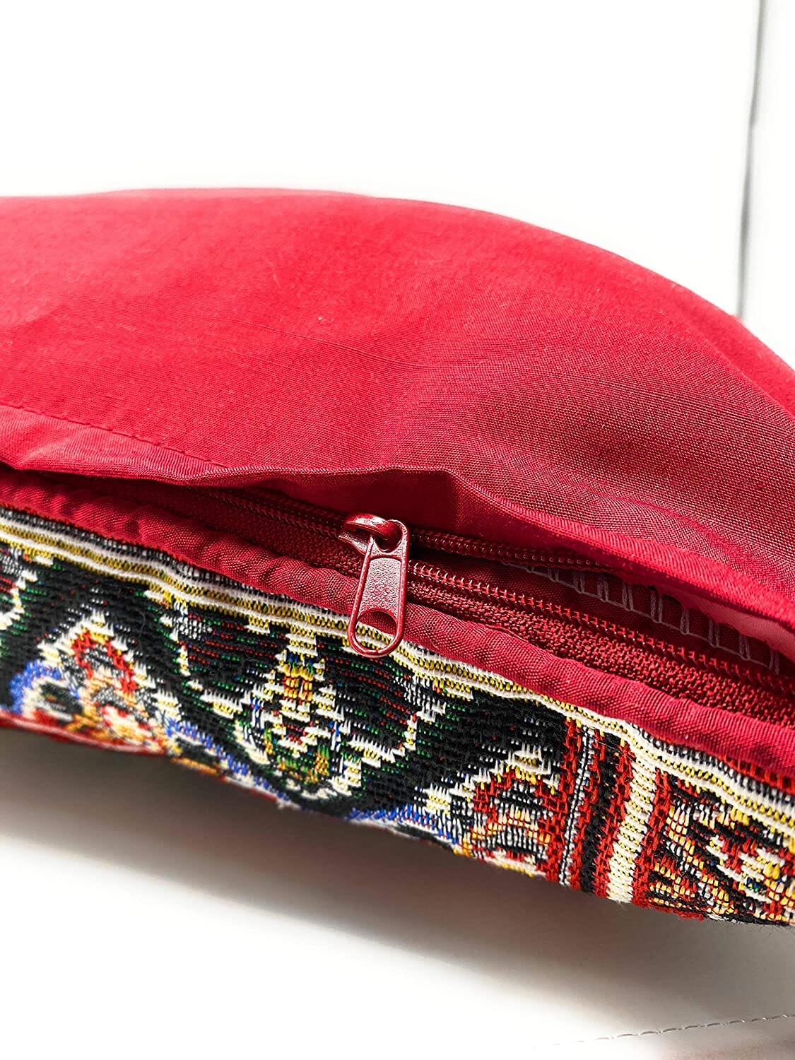 Kilim Red Rug Ornate Tapestry Throw Pillow Covers 16" x 16"