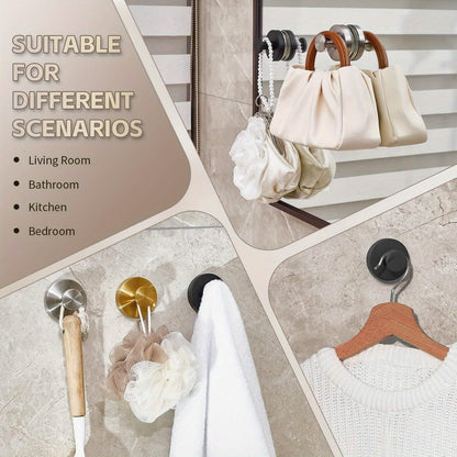 Suction Cup Hooks Brushed Stainless Steel