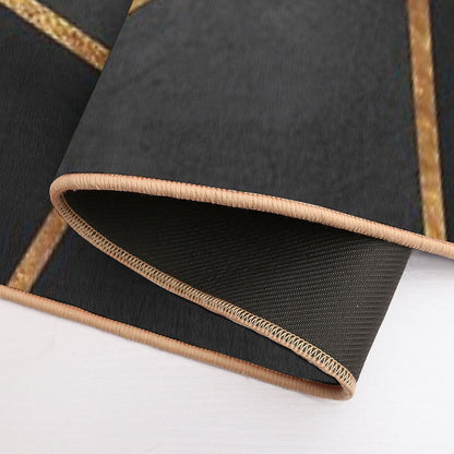 Black Gold Stone Bath Mat