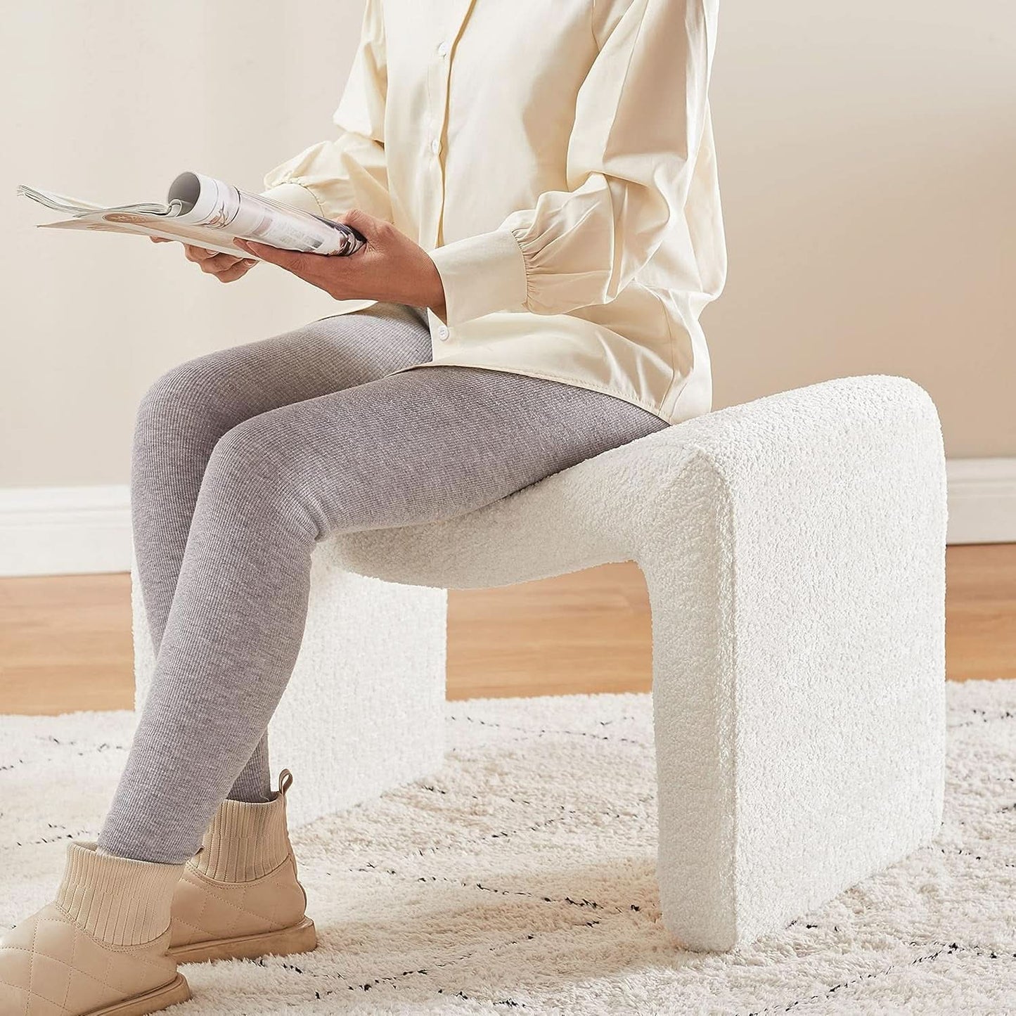 White Ottoman Footstool