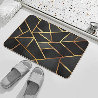 Black Gold Stone Bath Mat