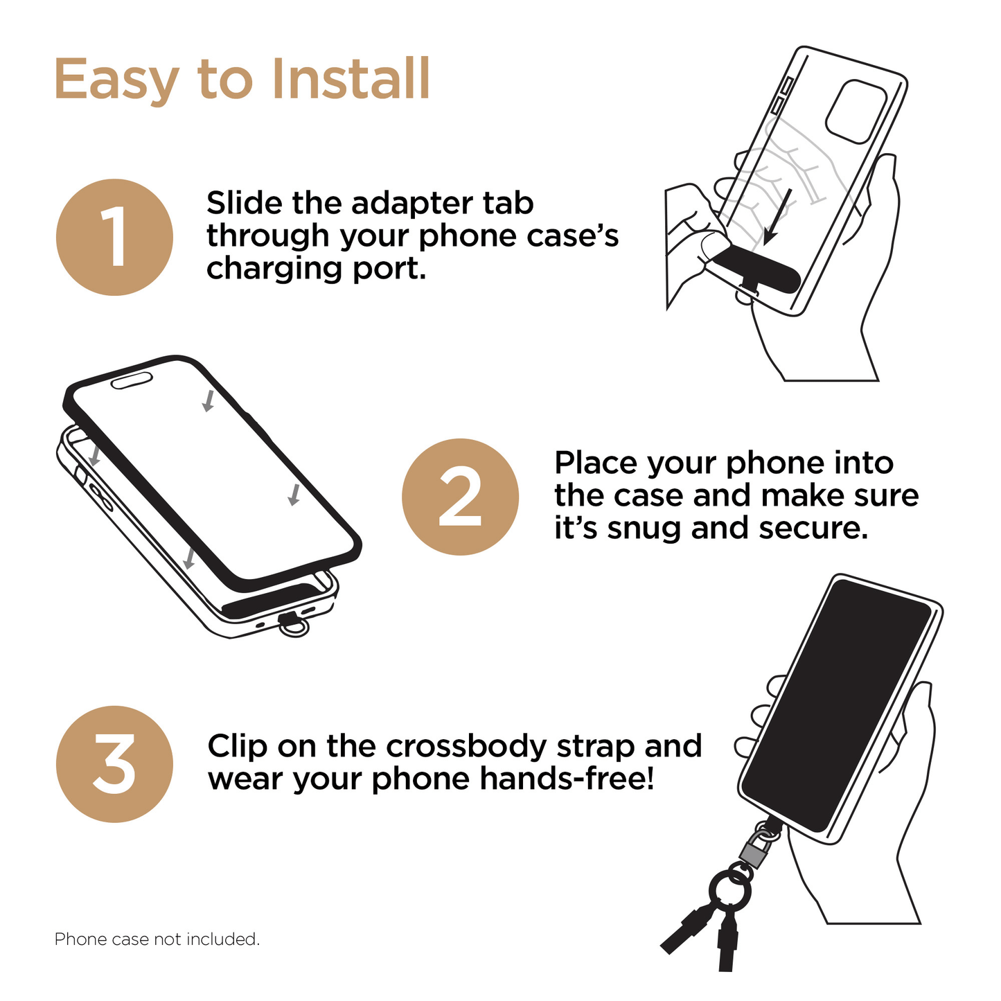 Universal Crossbody Phone Strap and Charging Cable