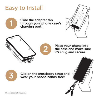 Universal Crossbody Phone Strap and Charging Cable