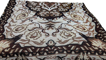 Tapestry Throw Blanket, Golden Persian Style Rug Ornate Floral - 50” x 60”