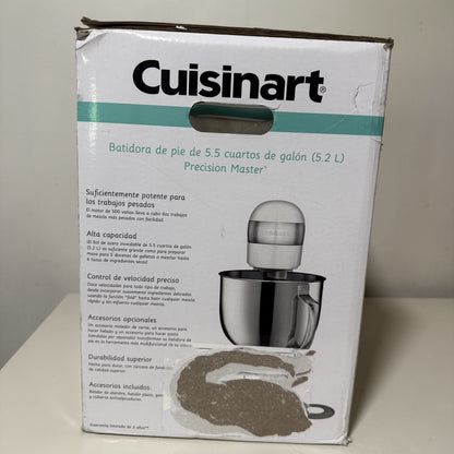 Cuisinart Precision Master SM-50 5.5 Quart Stand Mixer 500W 12-Speed White Linen