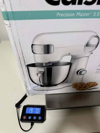 Cuisinart Precision Master SM-50 5.5 Quart Stand Mixer 500W 12-Speed White Linen