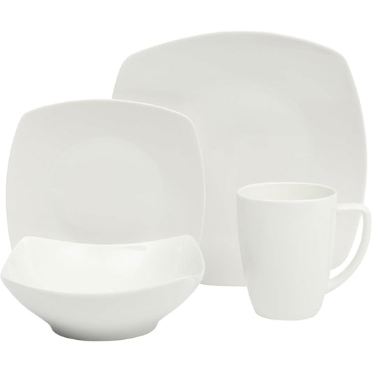 Square Porcelain Dinnerware Set - Service for 4